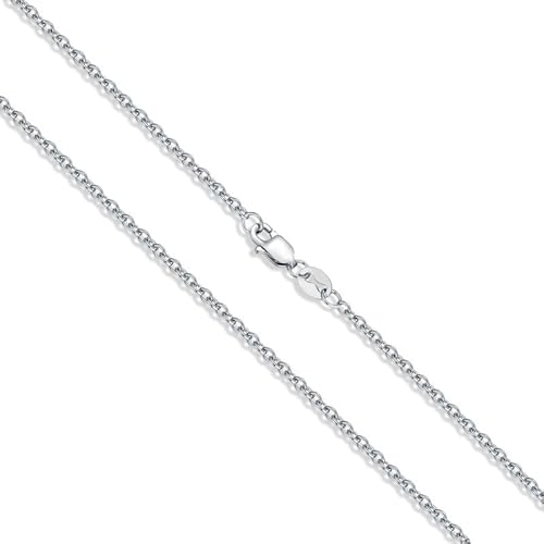 DOLPHERS 925 Sterling Silber Kette Cable Silber Kette Damen Kette Silber Kable Kette Halskette für Männer, Frauen und Mädchen 1.2/1.5/2 MM 40-65MM-10 von DOLPHERS