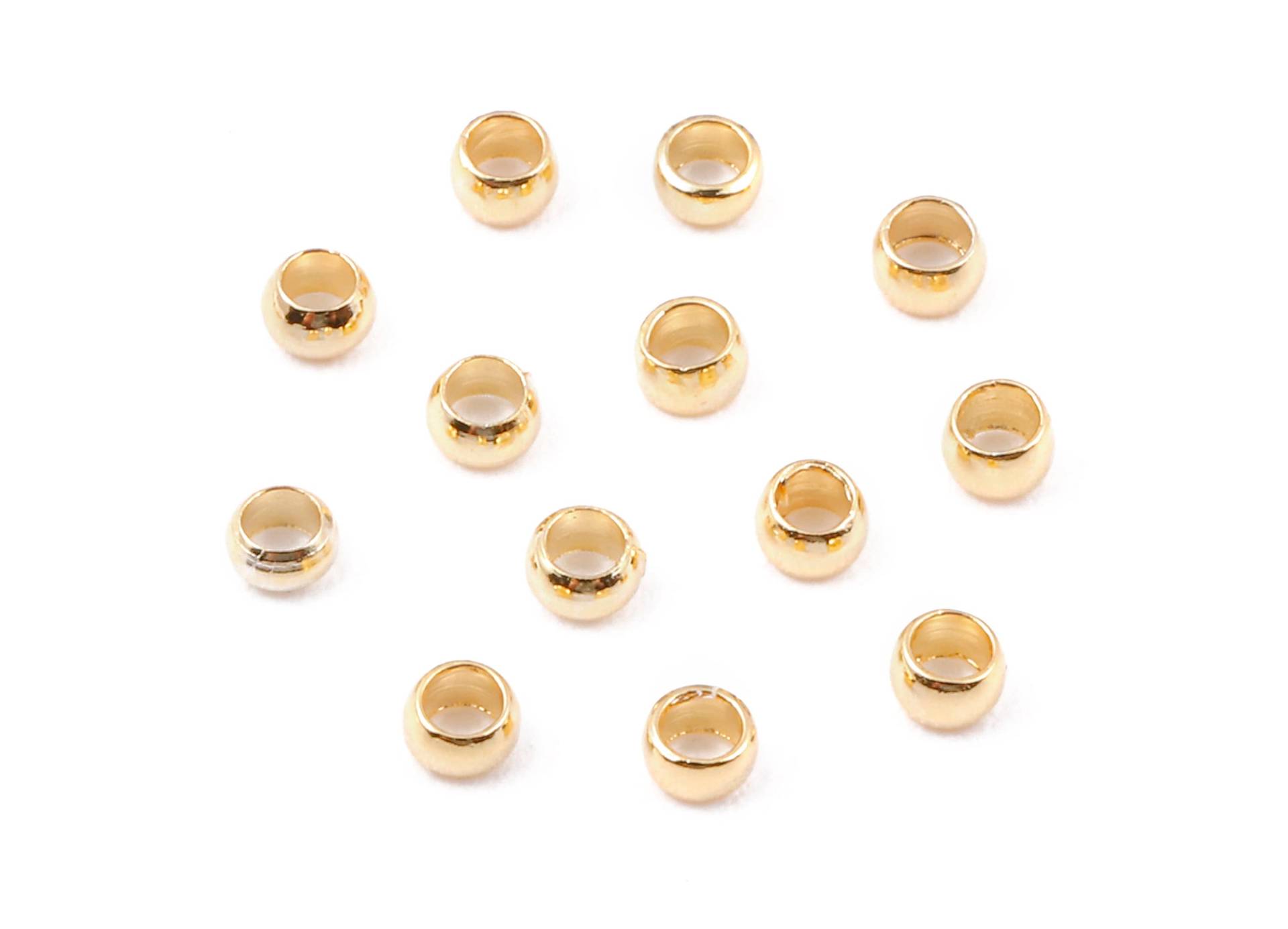 2.51.75 Mm Spacer Kugel Perlen - 18K Vergoldetes Messing Crimp Bead Stopper End 2x2x0.49 Rgp1153 von DOMEDBAZAAR