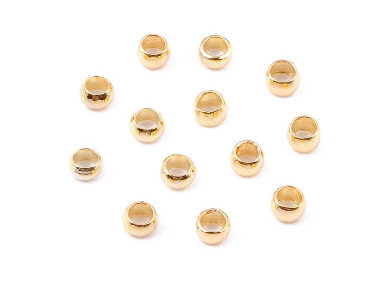 2.51.75 Mm Spacer Kugel Perlen - 18K Vergoldetes Messing Crimp Bead Stopper End 2x2x0.49 Rgp1153 von DOMEDBAZAAR