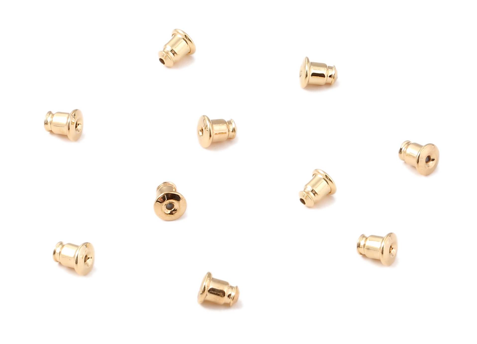 Messing Ohrring Stopper Mit Gummi - Ohrmuttern & Ohrdrahtstopper 18K Echt Vergoldetes Schmuckzubehör 5.98x5.06 Mm Rgp1197 von DOMEDBAZAAR