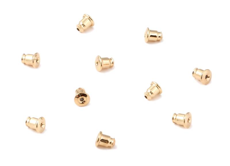 Messing Ohrring Stopper Mit Gummi - Ohrmuttern & Ohrdrahtstopper 18K Echt Vergoldetes Schmuckzubehör 5.98x5.06 Mm Rgp1197 von DOMEDBAZAAR