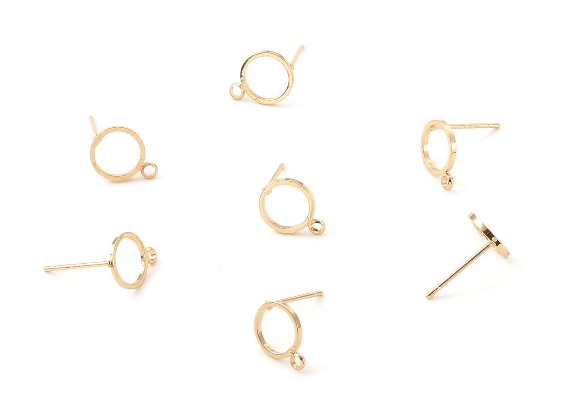 Messing Rund Ohrring Post - Kreis Bolzen 18K Echt Vergoldetem Schmuck Zubehör 10.8x 8.28x0.86mm Rgp1222 von DOMEDBAZAAR