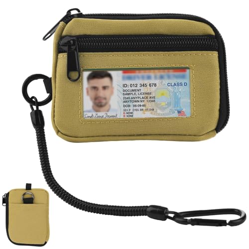EDC Pouch Mini Geldbeutel, Mini Pouch Geldbörse Schlüsselkette mit Karabiner und Geldbörse Klein mit Münzfach für Herren und Damen, Multifunktional Reisegeldbeutel für Draußen für Draußen, Camping. von DOMIPHIE