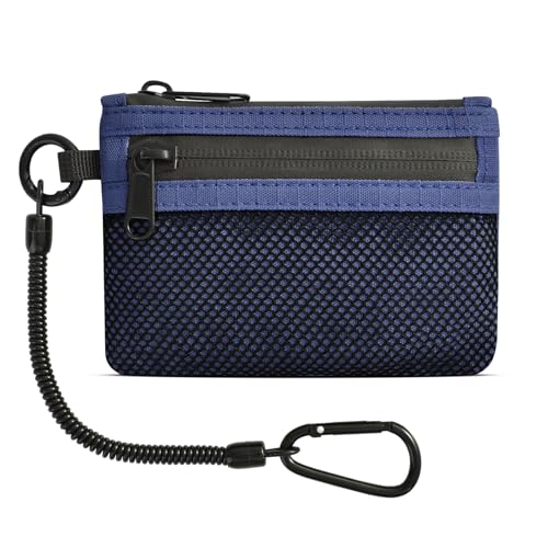 EDC Pouch Mini Geldbeutel, Travel Wallet Multifunktional Reisegeldbeutel mit Karabiner und Münzfach für Herren und Damen, Camping von DOMIPHIE