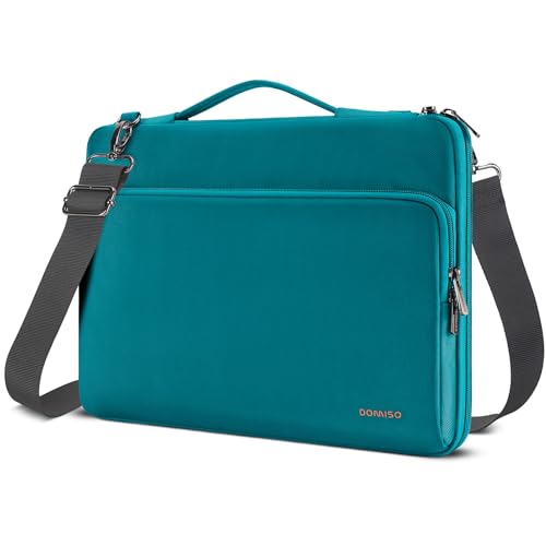 DOMISO 15.6 Zoll Laptop Tasche Hülle Wasserdicht Stoßfestes Notebook Sleeve Case Schultertasche Schutzhülle für 15.6" HP 15/ThinkPad E575/Lenovo IdeaPad S510/Dell Alienware 15/Dell XPS 15,Türkis von DOMISO