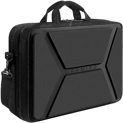 DOMISO Business Laptop Aktentasche 17 Zoll Wasserdicht Laptop Tasche Herren Damen Tragetasche Schultertasche Umhängetasche für 17-17.3" Laptop/Dell/Lenovo/Acer/HP/MSI, Schwarz von DOMISO