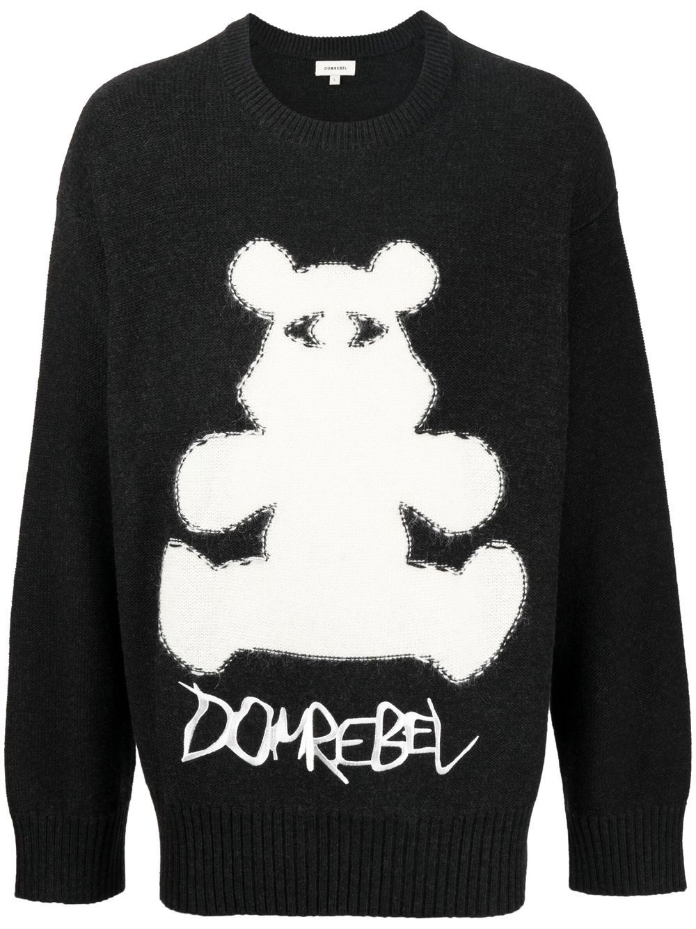 DOMREBEL Bearclops Intarsien-Pullover - Schwarz von DOMREBEL