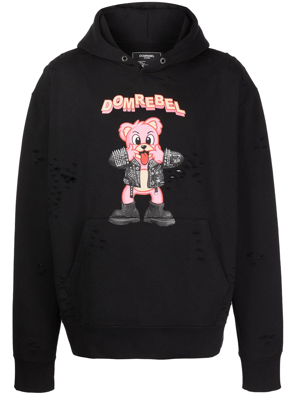 DOMREBEL Punk Bear Kapuzenpullover - Schwarz von DOMREBEL