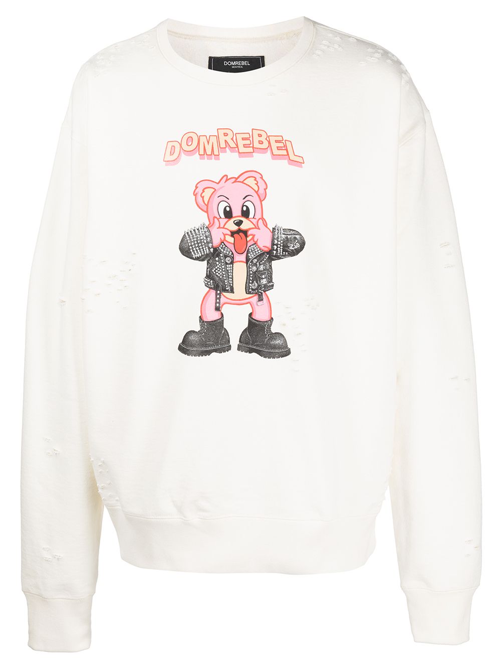 DOMREBEL Punk Bear Sweatshirt - Weiß von DOMREBEL