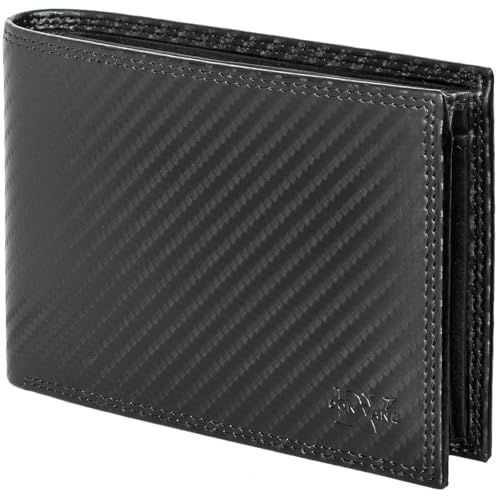 DON VANE Elite Classic I Echtleder RFID Geldbörse Herren mit Geschenkbox I Leder Portemonnaie für Männer 13 Fächer I Moderner Geldbeutel Querformat (Carbon Schwarz) von DON VANE