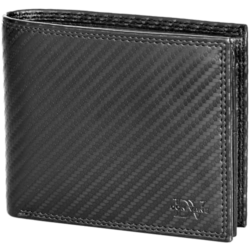 DON VANE Elite Comfort – Echt Leder Geldbörse Herren inkl. Geschenkbox – RFID Portemonnaie Portmonee mit 11 Fächern – Echtleder Geldbeutel für Männer 11 x 9,5 x 2cm (Carbon Schwarz) von DON VANE