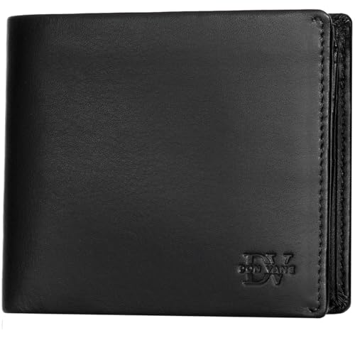 DON VANE Elite Comfort – Echt Leder Geldbörse Herren schwarz inkl. Geschenkbox – RFID Portemonnaie Portmonee mit 11 Fächern – Echtleder Geldbeutel für Männer 11 x 9,5 x 2cm von DON VANE