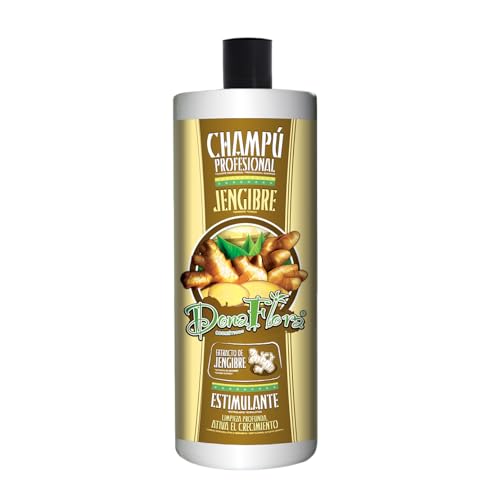 DONA FLORA – Stimulierendes Shampoo mit Ingwer 1000ml – Für Kräftiges & Revitalisiertes Haar – Pflanzliche Formel Ohne Sulfate – Für Männer & Frauen – Tägliche Pflege von Dona Flora