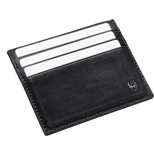 DONBOLSO Toronto Slim RFID Blocking Wallet für Männer - Minimalistisches und kleines Kartenetui mit Mehreren Fächern für Karte und Bargeld - Dünne und kompakte Geldbörsen - Vintage Schwarz von DONBOLSO