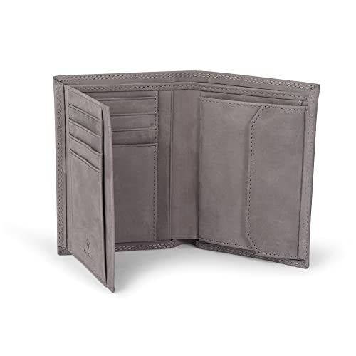 DONBOLSO Geldbörse Wien I Großes Portemonnaie aus Leder für Herren I Geldbeutel und RFID Schutz I Geldbörse mit Münzfach I Portmonee für Männer I Leder Geldbeutel Männer I Vintage Grau von DONBOLSO