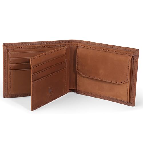 DONBOLSO Geldbörse Herren - XL Portemonnaie aus Leder mit RFID Schutz - Einfarbig Slim Wallet mit Münzfach - Dauerhaft Minimalistisch Geldbeutel für Männer - 10 cm x 12.5 cm, Vintage Braun von DONBOLSO