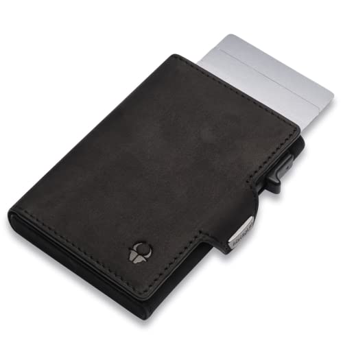 DONBOLSO Mini Geldbörse Herren | RFID Schutz Kartenetui | Slim Wallet mit Münzfach | Smart Wallet aus Echtleder | Kompaktes Portemonnaie für Männer | Kartenhalter Geldklammer stilvolles Accessoire von DONBOLSO