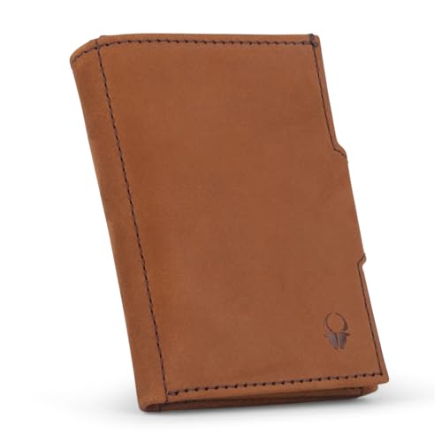 DONBOLSO NextGen Slim Wallet - mit Münzfach | RFID Schutz | Kreditkartenetui für bis zu 11 Karten | Minimalistische Portemonnaie | Vintage Braun von DONBOLSO