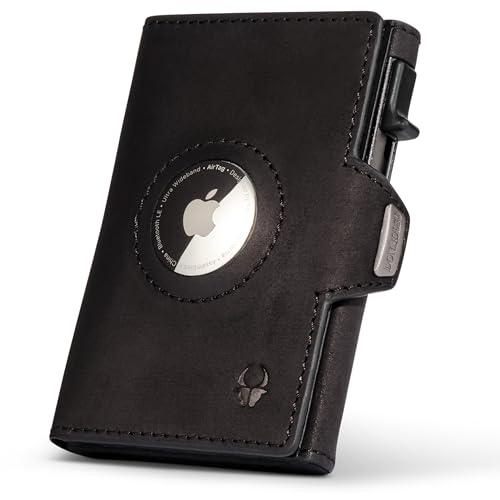 DONBOLSO Slim Wallet Austin Air I Minimalistischer Kartenhalter mit Apple AirTag Fach I Platz für 10 Karten & RFID Schutz I Echtleder Geldbörse I Kompaktes Kreditkartenetui mit Münzfach von DONBOLSO