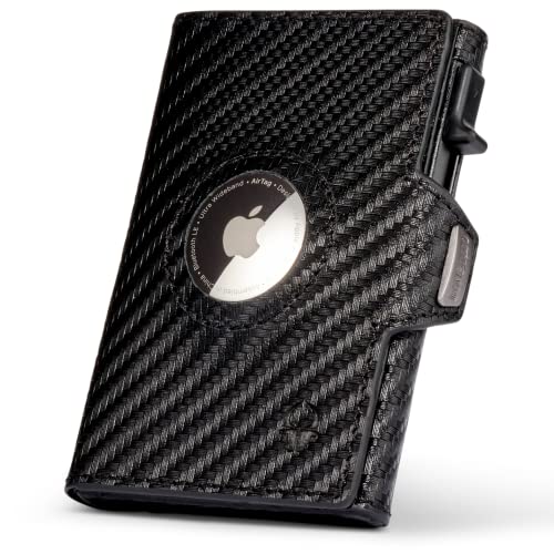 DONBOLSO Slim Wallet Austin Air I Minimalistischer Push Up Kartenhalter mit Apple AirTag Fach, Platz für 10 Karten & RFID Schutz I Echtleder Geldbörse I Kompaktes Leder Kreditkartenetui mit Münzfach von DONBOLSO