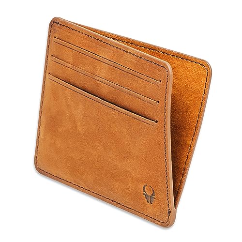 DONBOLSO Vancouver Slim RFID Blocking Leather Wallet für Männer - Minimalistisches und kleines Kartenetui mit Mehreren Fächern für Karte und Bargeld - Dünne und kompakte Brieftasche, Vintage Brown von DONBOLSO