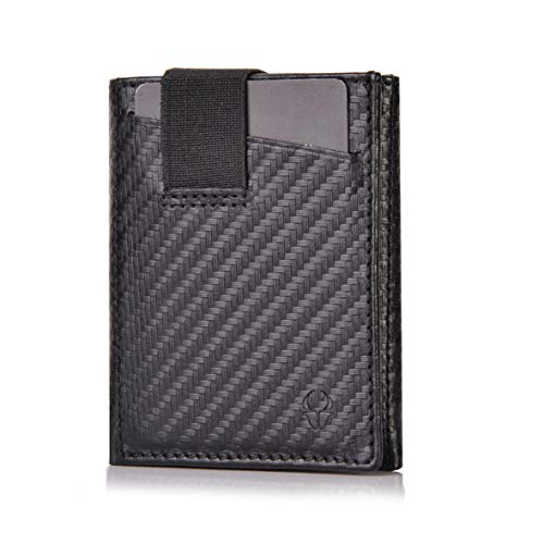 DONBOLSO Wallet 2 - Slim Wallet mit Münzfach - 8 Kartenfächern - bis 12 Karten - RFID Schutz - echtes Leder - Mini Geldbörse in Carbonoptik von DONBOLSO