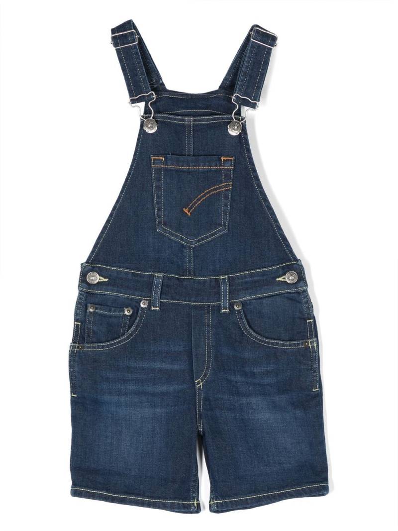 DONDUP KIDS Jeans-Latzhose mit Logo-Patch - Blau von DONDUP KIDS