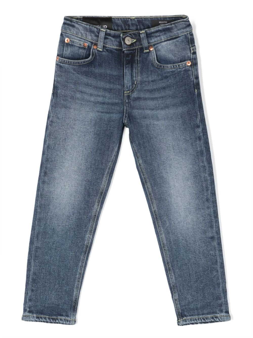 DONDUP KIDS Halbhohe Straight-Leg-Jeans - Blau von DONDUP KIDS