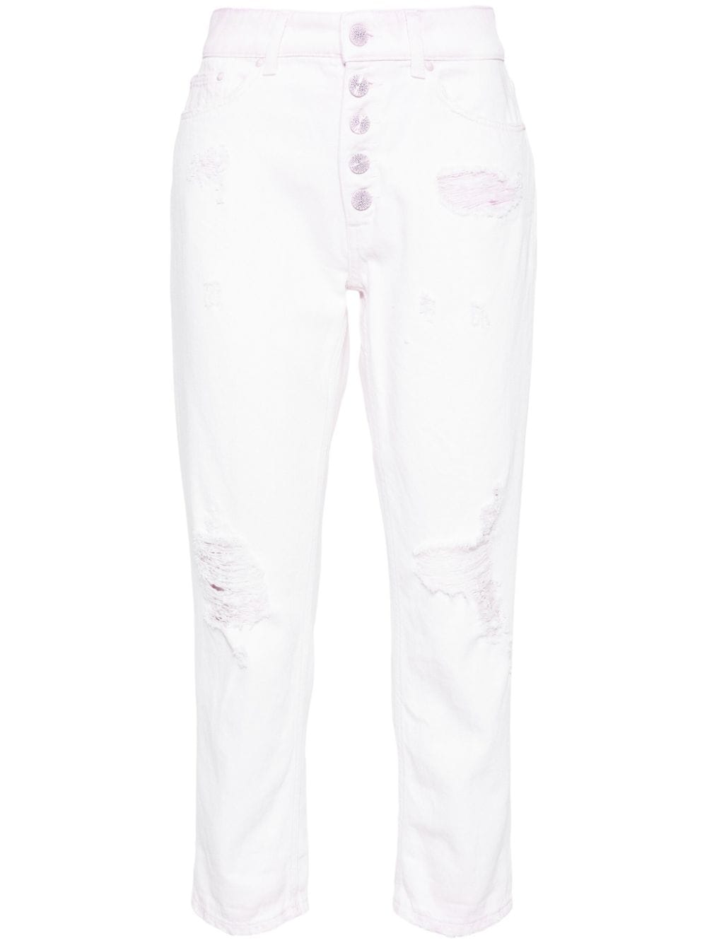 DONDUP Cropped-Jeans in Distressed-Optik - Rosa von DONDUP