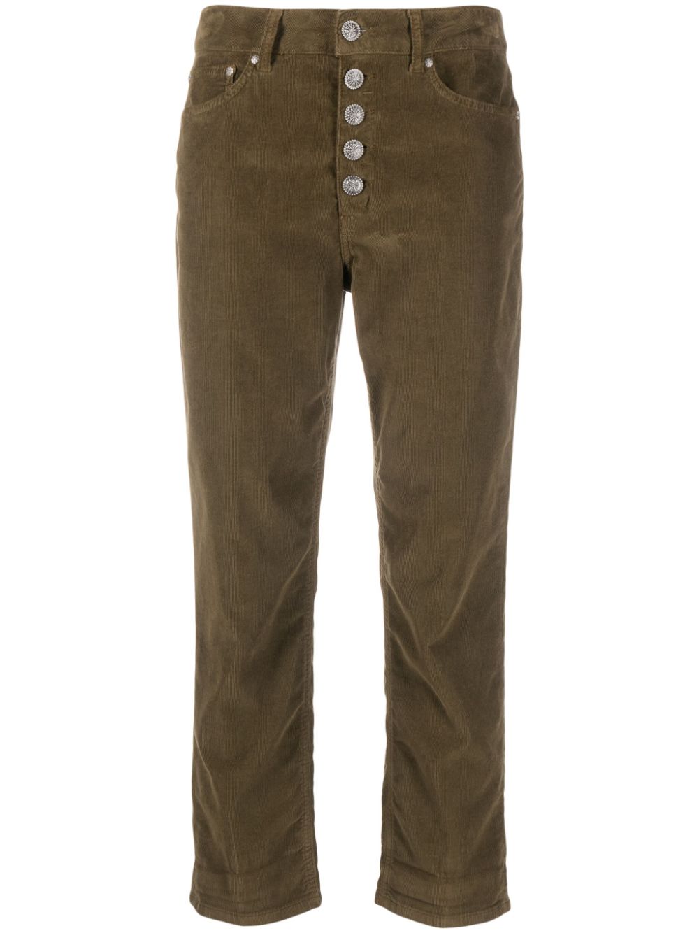 DONDUP Cropped-Cordhose - Grün von DONDUP