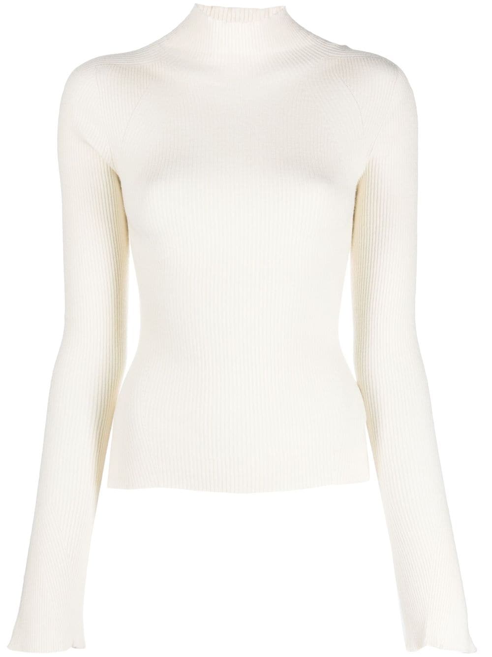 DONDUP Gerippter Pullover mit Stehkragen - Weiß von DONDUP