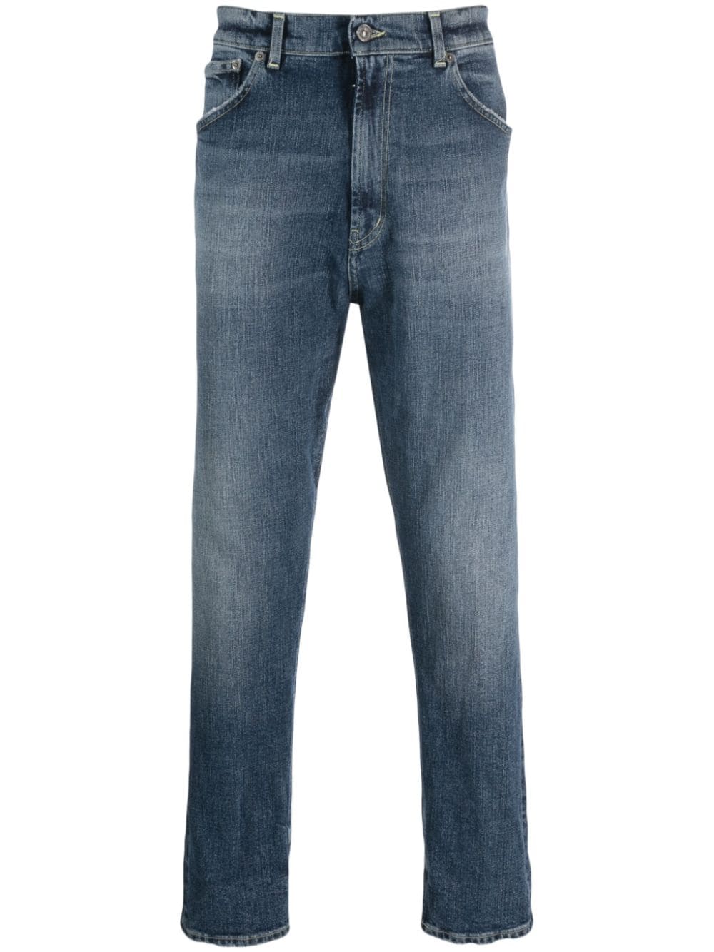 DONDUP Straight-Leg-Jeans mit Logo-Patch - Blau von DONDUP