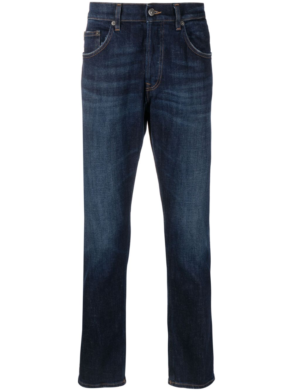 DONDUP Halbhohe Straight-Leg-Jeans - Blau von DONDUP