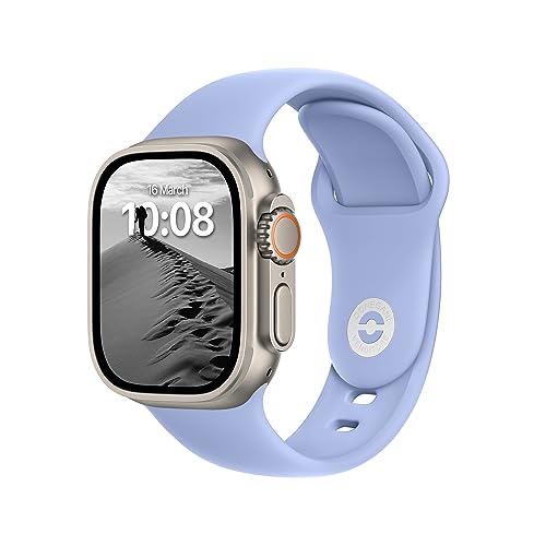 DONEGANI SB Armband Kompatibel mit Apple Watch Band Sport Series Ultra 9 8 7 6 5 4 3 2 1 SE 49mm 45mm 44mm 42mm 41mm 40mm 38mm Damen Herren Silikon Strap in farbe Himmelblau von DONEGANI