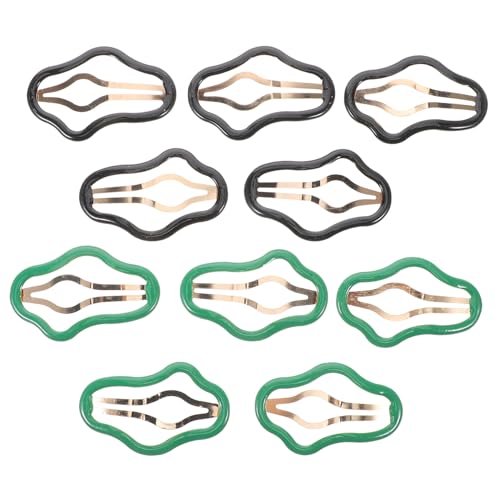 DONFAMDS 10 Stück Wolkenförmige Haarspangen für Dickes und Dünnes Haar Seitenclips mit Sicherem Haarklammern Schwarz und Grün für Damen von DONFAMDS