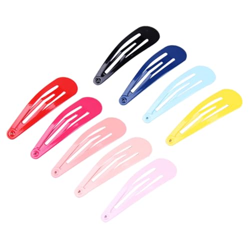 DONFAMDS 100stücke Haarspangen Für Mädchen Aus Metall Mit Druckknopf Bonbonfarben Glänzend Wassertropfenförmig Haarschmuck Für Kleinkinder Und Junge Mädchen von DONFAMDS