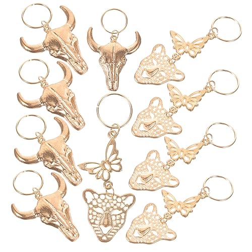 DONFAMDS 10stücke Haarschmuck Für Zöpfe Afrikanische Dreadlock Charms Mit Ox Und Leopard-design Anpassbare Haaraccessoires Für Festivals Partys Und Konzerte von DONFAMDS