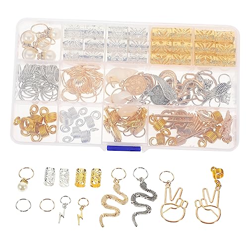 DONFAMDS 173 Stücke Perücke Zubehör Set Haar Zopf Schmuck Haar Manschetten Flechten Charms Dekorationen von DONFAMDS