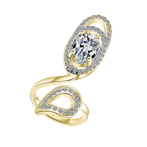DONFAMDS 1Stück Offener Fingernagelring für Damen Verstellbarer Rhinestone Schmuck Fingerdekoration für Partys und Besondere Anlässe Goldfarbenes Design Handschmuck DONFAMDS 1Stück Offener Fingernagelring für Damen Verstellbarer Rhinestone Schmuck Fingerdekoration für Partys und Besondere Anlässe Goldfarbenes Design Handschmuck von DONFAMDS