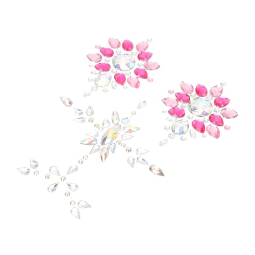DONFAMDS 2 Sätze Selbstklebende Bruststeine Strasssteine Körper Schmuck Sticker Glitzernde Face Jewels für Festival Karneval Party Cosplay von DONFAMDS