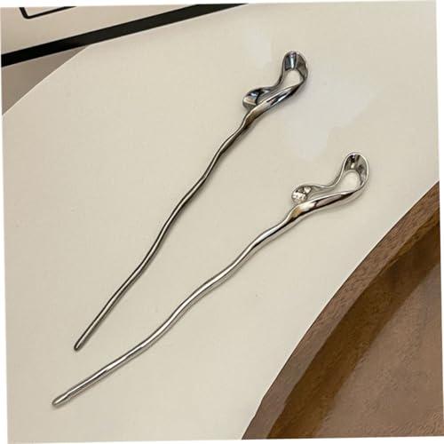 DONFAMDS 2 Stck Teiliges Unregelmäßige Metall Haarnadeln Haarschmuck für Frauen Elegant Schlicht Vielseitig für Brötchen Hochzeiten Partys Alltagslook von DONFAMDS