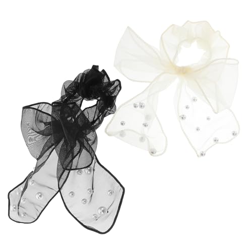 DONFAMDS 2 Stück Beaded Mesh Haarband mit Schleife für Partys und Elastischer Haargummi für Damen Modisches Haaraccessoire für Haartypen DONFAMDS 2 Stück Beaded Mesh Haarband mit Schleife für Partys und Elastischer Haargummi für Damen Modisches Haaraccessoire für Haartypen von DONFAMDS