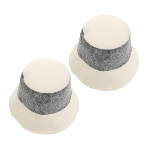 DONFAMDS 2 Stück Filzhut Duschkappe Traditioneller Saunahut Mütze Für Frauen Saunazubehör Für Damen Sauna Haartrocknungskappe Saunaraumkappe Sauna -zimmerhut Badezimmerkappe Polyester Grey von DONFAMDS