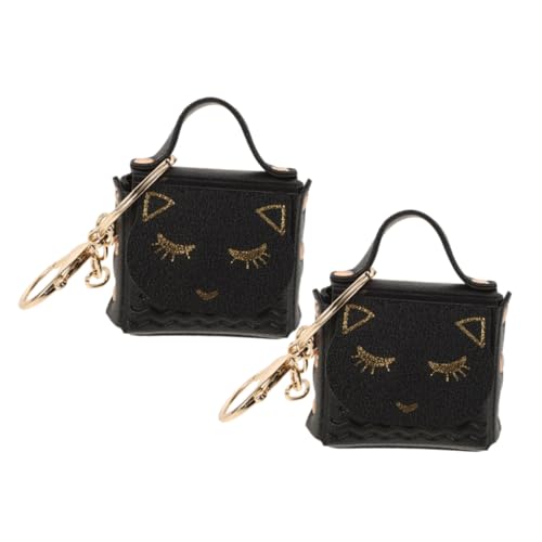 DONFAMDS 2stücke Mini Geldbörsen Anhänger Katze Tasche Schlüsselanhänger Kleine Münzbörse Cartoon Mädchen Reise Shopping Beutel Aufbewahrung Kleine Gegenstände Mitnahme von DONFAMDS