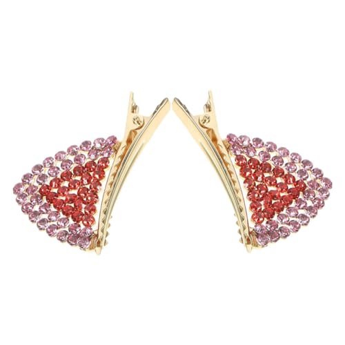 DONFAMDS 2 Stück Katzenohren Haarnadel Haarnadeln für Frauen Haarschmuck Flauschiges Katzenohren-Stirnband Kinderkatze Ohren Stirnband Halter für Katzenohrringe Alligator-Pin Metall Rosa von DONFAMDS