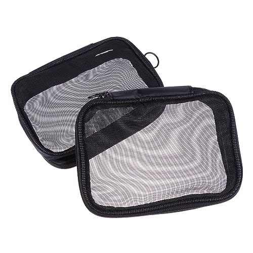 DONFAMDS 2 Stück Mesh Kosmetiktaschen Transparent Leicht und Tragbar Multifunktionale Make Up und Reise Kulturbeutel Praktische Aufbewahrungstaschen für Damen und Business Trips von DONFAMDS