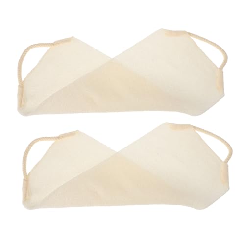DONFAMDS 2 Stück Peeling Duschtuch mit Dehnbarem Design für Einfaches Rückenpeeling Multifunktionales Badetuch für Körper Füße und Beine Beige von DONFAMDS