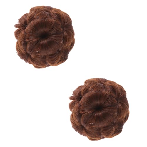 DONFAMDS 2 Stück Teiliges Haar dutt clips mit Blumen design Synthetische Haarteile Sicher und Komfortabel für Damen und Mädchen Einfach zu Befestigen Dekorativer Haar accessoire für von DONFAMDS