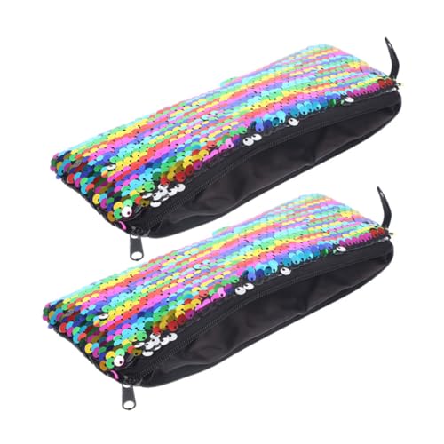 DONFAMDS 2stücke Kosmetiktasche Pailletten Für Damen Kleine Make-up-Tasche Tragbar Reise-Organizer Für Lippenstift Toilettenartikel Accessoires Leicht Zu Reinigen von DONFAMDS