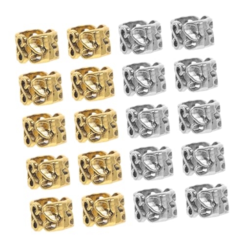 DONFAMDS 20Stücke Retro Haarschmuck Ethnische Haarspangen für Dreadlocks DIY Haarröhre und Bartperlen für Männer und Silberfarben für Partys DONFAMDS 20Stücke Retro Haarschmuck Ethnische Haarspangen für Dreadlocks DIY Haarröhre und Bartperlen für Männer und Silberfarben für Partys von DONFAMDS